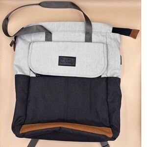 Orvilly Convertible Tote Backpack Canvas Laptop Bag Grey Black Travel Rucksack